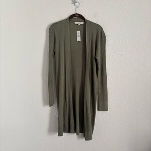 NWT LOFT Women's Size Small Green Open Front Cardigan Sweater